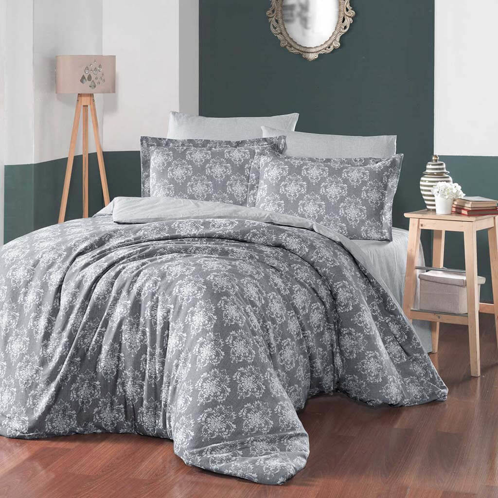 Aryıldız Home Çift Kişilik Nevresim Takımı Antrasit 220x240 cm - 1