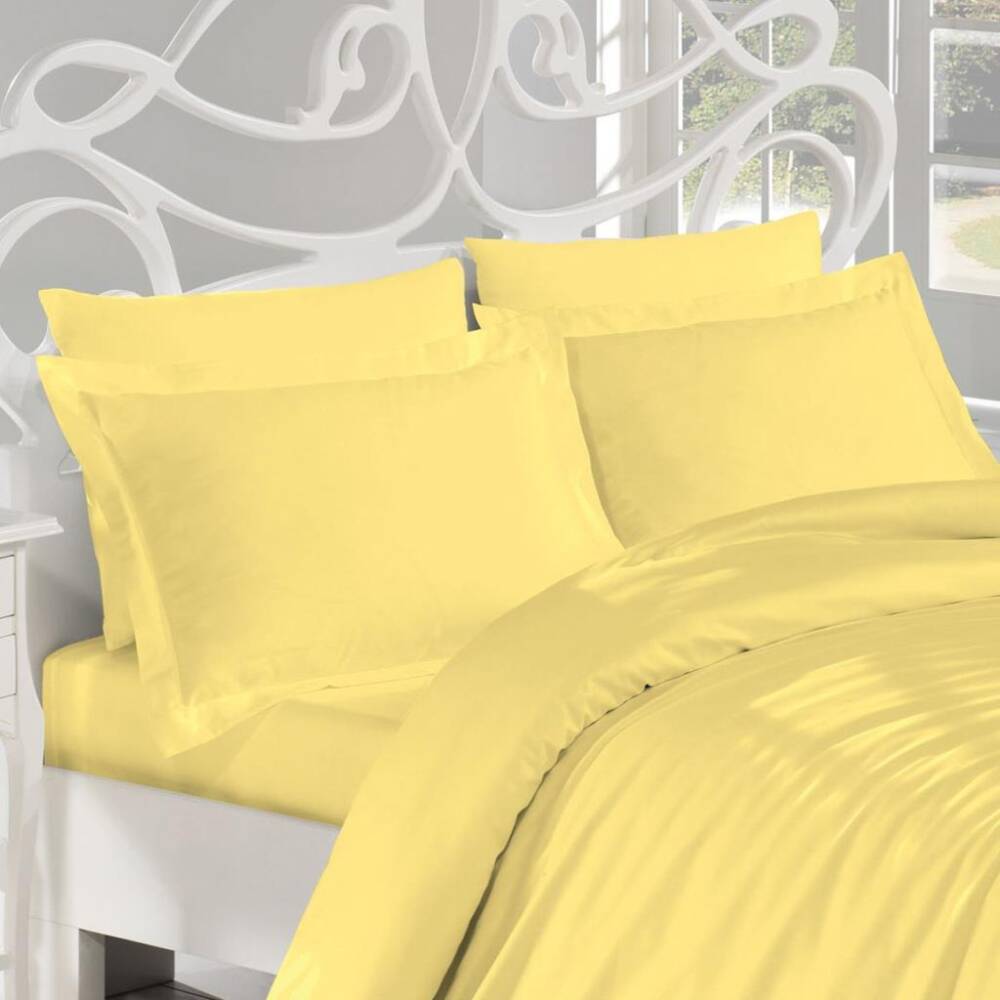 Crystal Fitted Çarşaf + Yastık Kılıfı Çift Sarı - 1