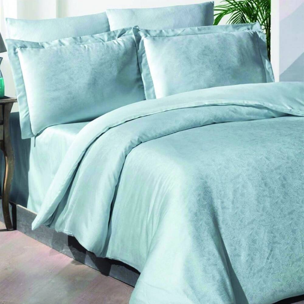 Maxstyle Jakarlı Nevresim Takım Anemone Mint Çift Kişilik 220x240 cm - Maxstyle