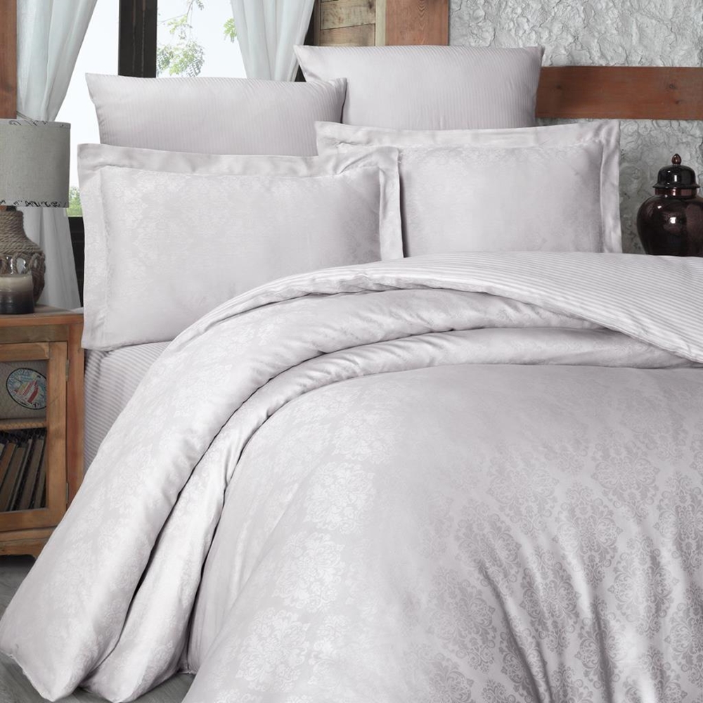 Maxstyle Jakarlı Saten Ornament Taş Double Nevresim Takımı - 2