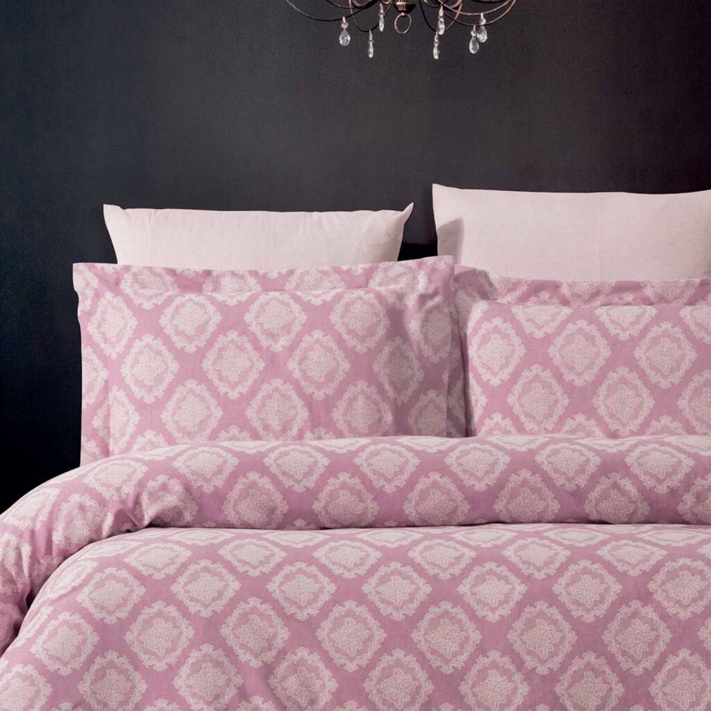 Maxstyle Lyocell Damask Mürdüm Çift Kişilik Nevresim Takımı - 1